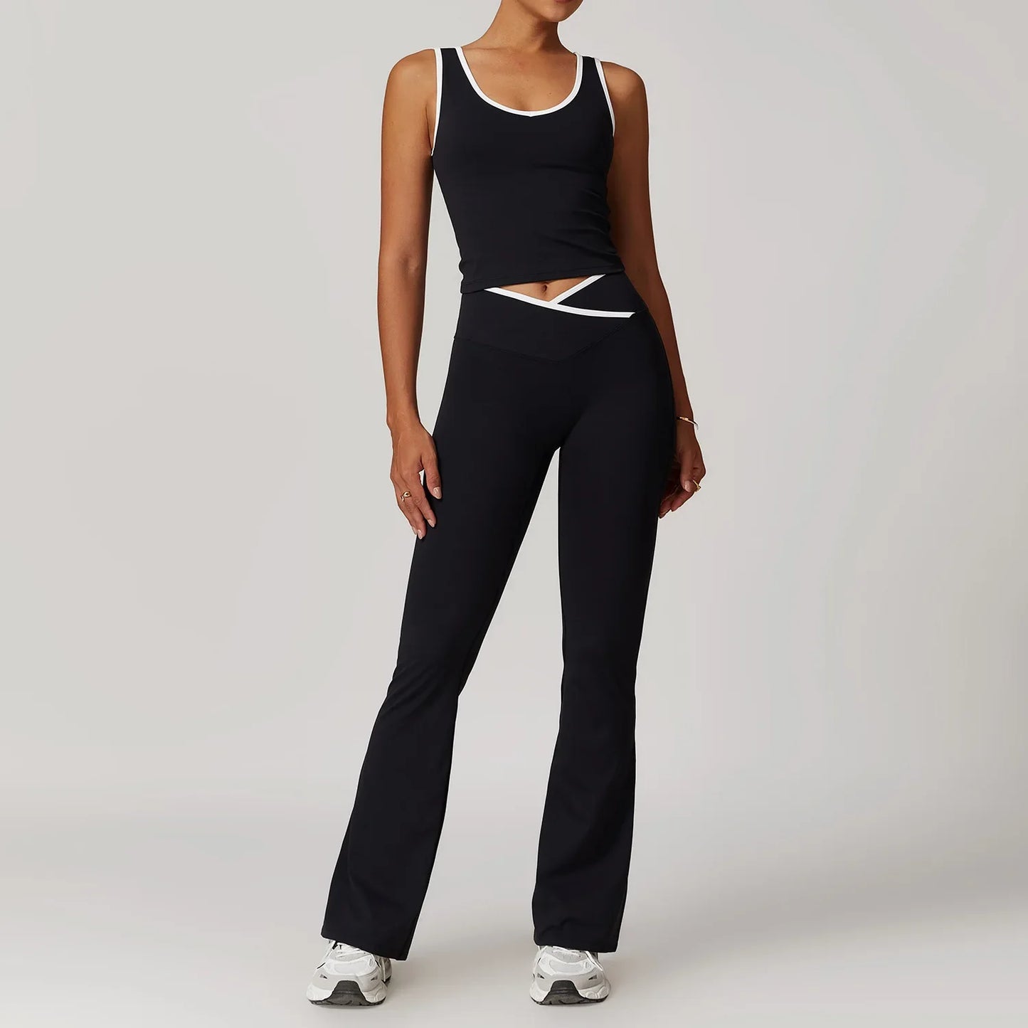 Yoga Set 2 Pieces Workout Outfits Fitness Sportswear Gym Tracksuit High Waist Leggings Sports Bra Athletic Wear Women Clothes