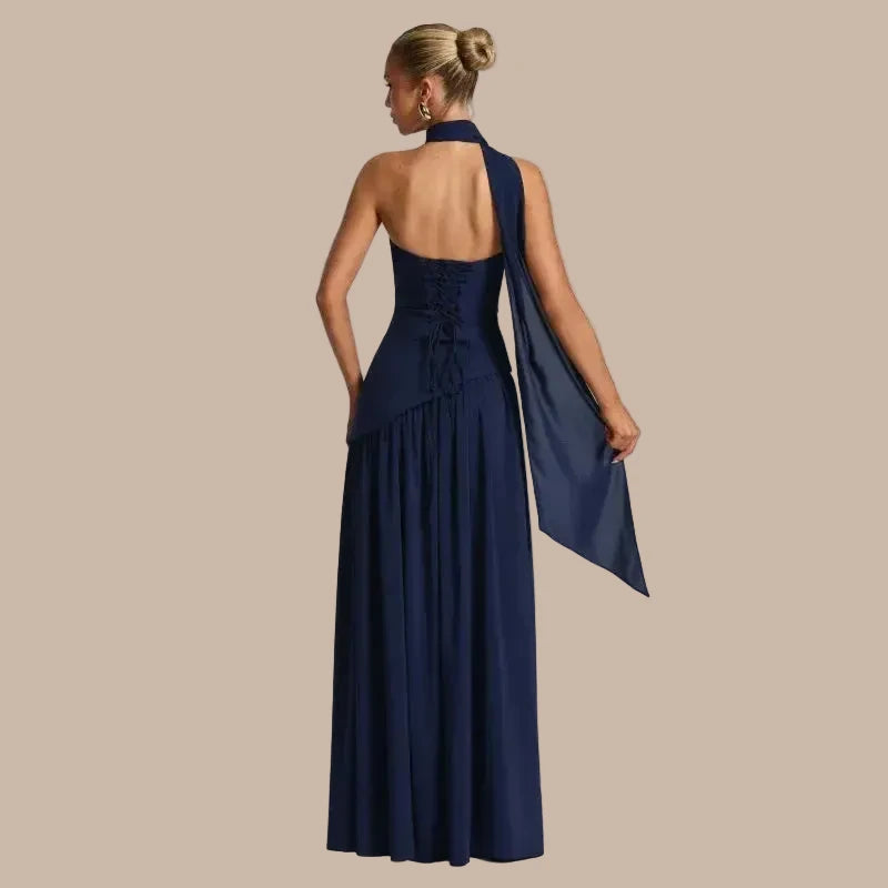 Sleek Solid Tube Top Maxi Dress with High Slit